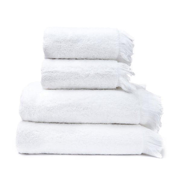 Комплект от 2 бели кърпи и 2 кърпи от чист памук Casa Di Bassi - Casa Di Bassi