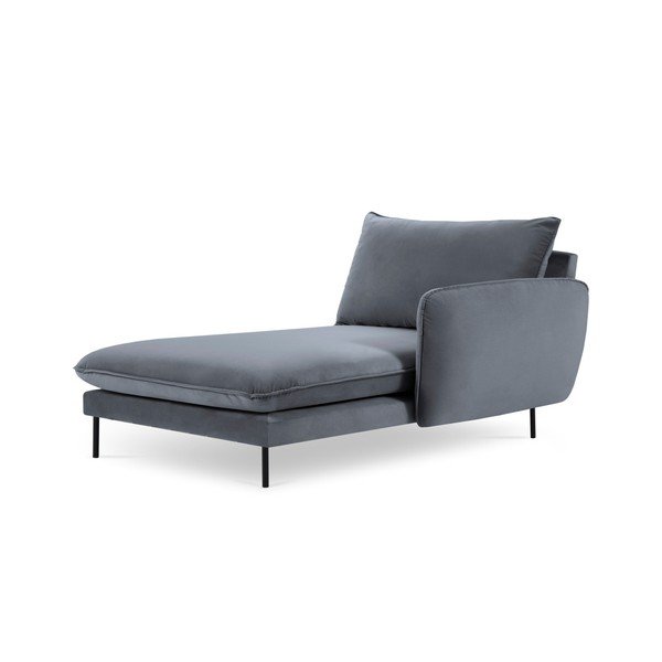 Стол за отдих от сиво кадифе, десен ъгъл Vienna - Cosmopolitan Design-image-3