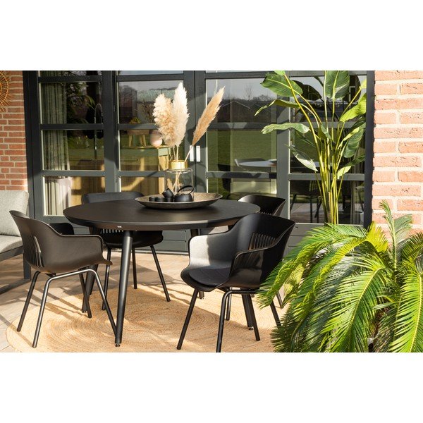 Черна градинска маса ø 128 cm Sophie - Hartman-image-4