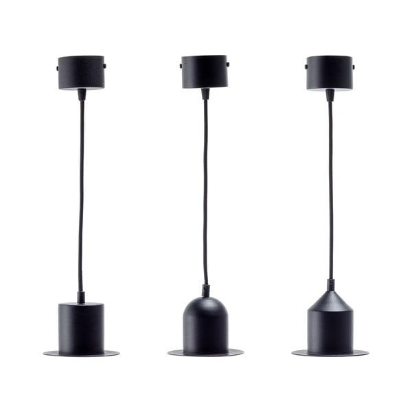 Комплект от 3 черни висящи лампи Hat - EMKO