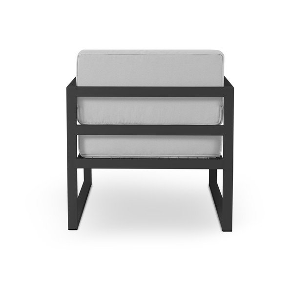 Šedé venkovní křeslo v černém rámu Calme Jardin Nicea-image-3