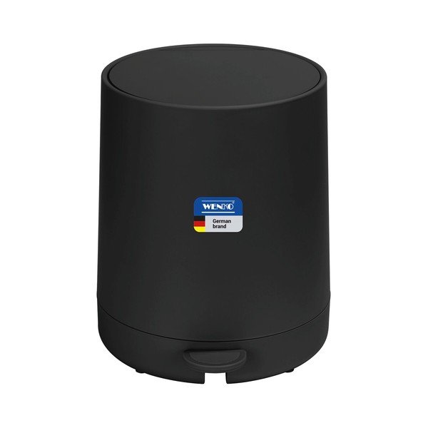 Черно пластмасово кошче за боклук с педал 5 l Fablo – Wenko-image-3