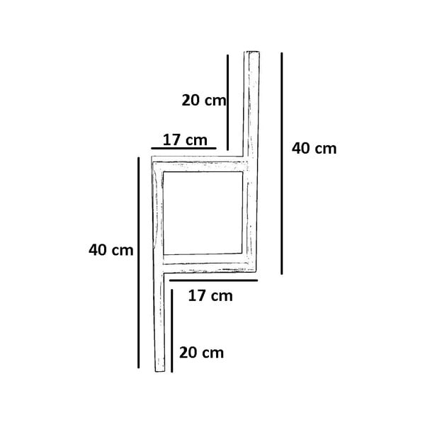 Рафт от елхово дърво в естествен цвят 17 cm Linn - Kalune Design-image-4