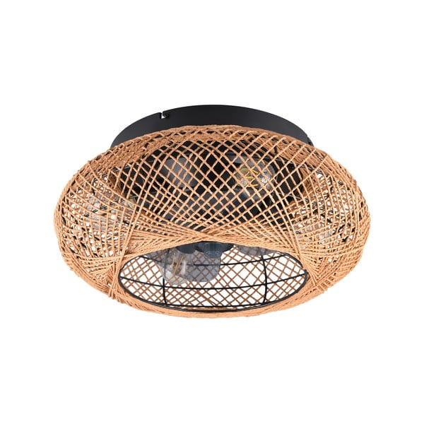 Кафяво осветително тяло за таван с дистанционно управление/с вентилатор Lillesand – Trio