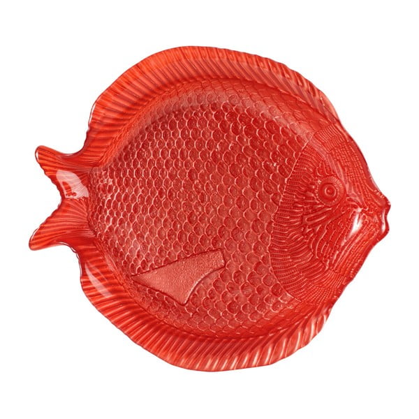 Červený skleněný dezertní talíř Côté Table Ocean