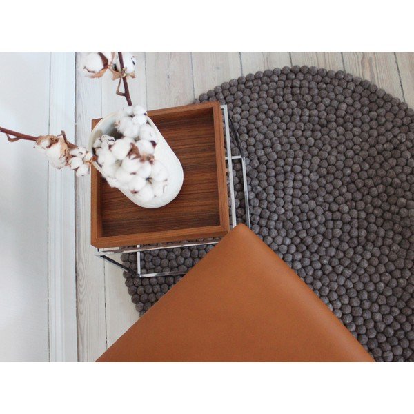 Ореховокафяв вълнен килим с топки , ⌀ 120 см Ball Rugs - Wooldot-image-2