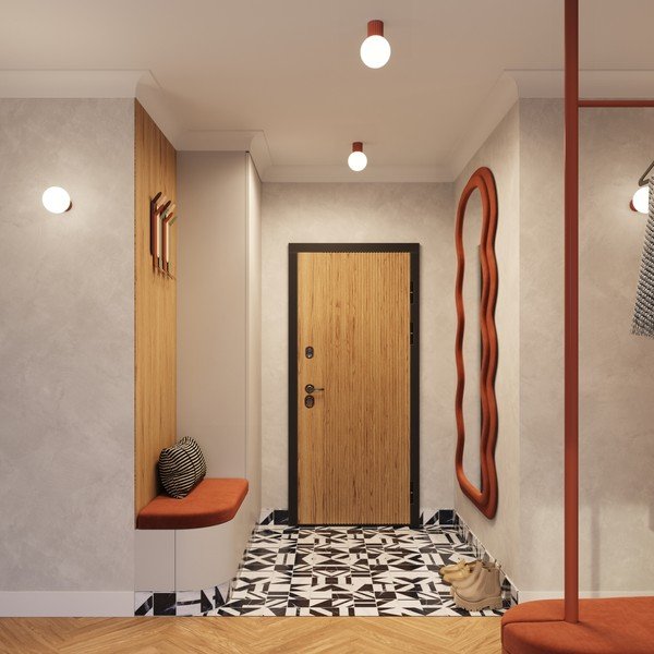 Оранжево осветително тяло за таван със стъклен абажур ø 12 cm Orbital – Sollux-image-3