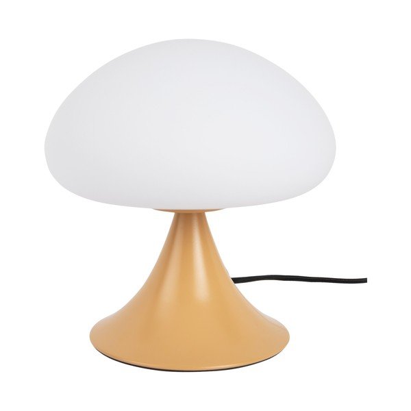 Метална настолна лампа в цвят жълта охра със стъклен абажур (височина 21 cm) Hongo – Leitmotiv