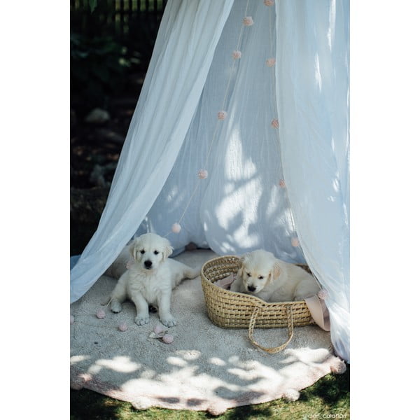 Кремав ръчно изработен памучен детски килим подходящ за пране ø120 cm Bubbly Vintage Nude – Lorena Canals-image-1