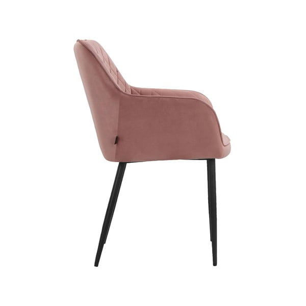 Светлорозови тапицирани трапезни столове в комплект 2 бр. Elvira – Støraa-image-3