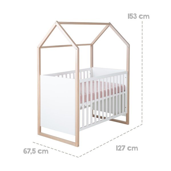 Бяло детско креватче 60x120 cm Cabane – Roba-image-3