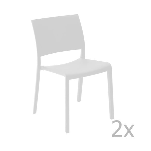 Комплект от 2 бели градински стола за хранене Fiona - Resol