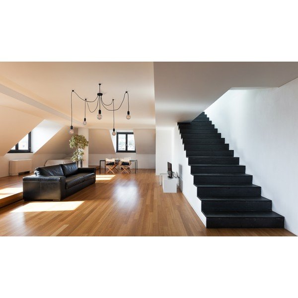 Pětiramenné závěsné světlo Spider, černé-image-1