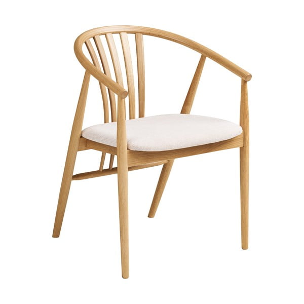 Трапезен стол с подлакътници от масивен дъб в естествен цвят Agustin – House Nordic