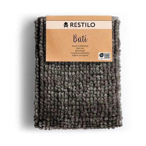Тъмносив килим за баня 50x70 cm Bati – Restilo