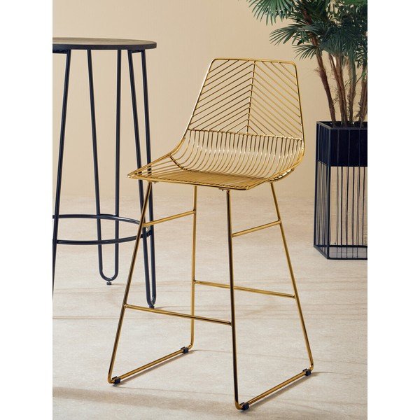 Метален бар стол в златист цвят District – Premier Housewares-image-1