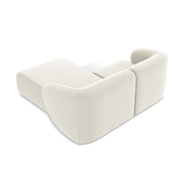 Бежов кадифен ъглов диван (десен ъгъл) Lani – Makamii-image-3