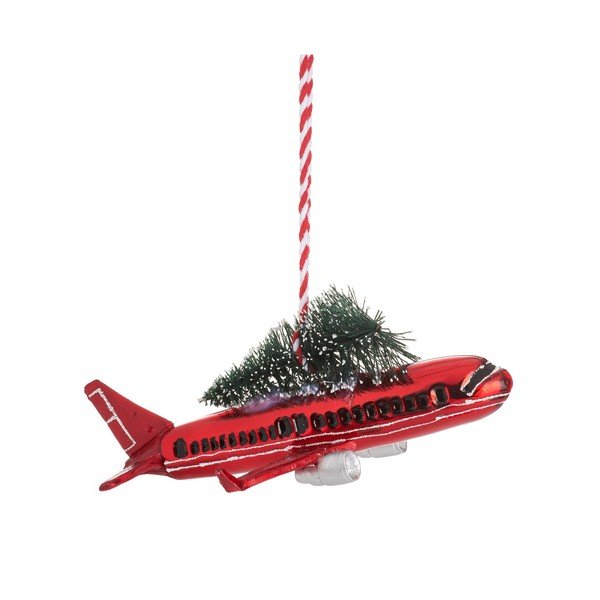 Ръчно изработена коледна украса 5,5 cm Airplane – Sass & Belle
