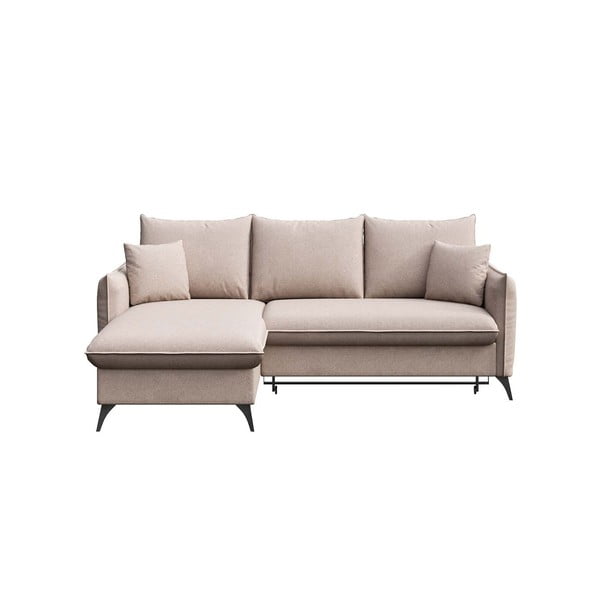Кафяв ъглов разтегателен диван (ляв ъгъл) Lilio - MESONICA