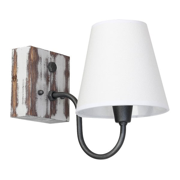 Стенна лампа с дървени детайли Thor II Light Абажур Uno - Glimte