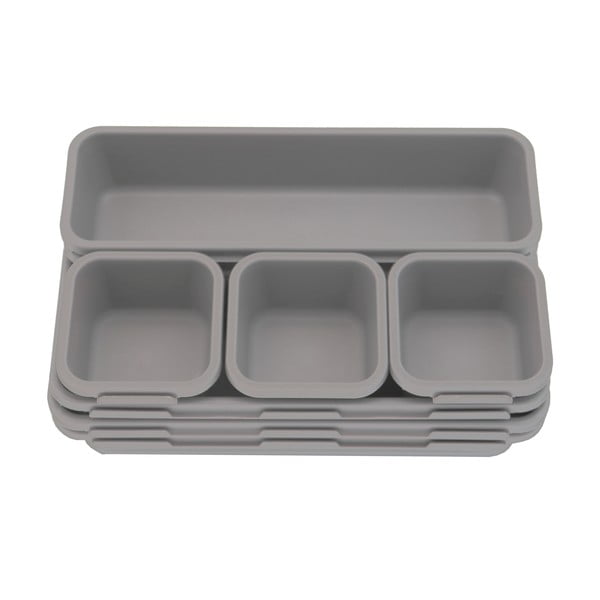 Сиви пластмасови органайзери за чекмеджета в комплект от 8 броя - Addis-image-2