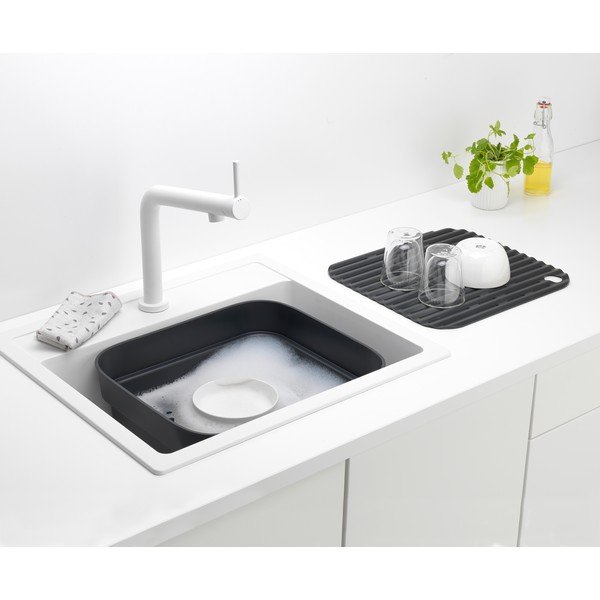 Тъмносива пластмасова купа за миене на съдове с отвор за отцеждане SinkSide – Brabantia-image-4