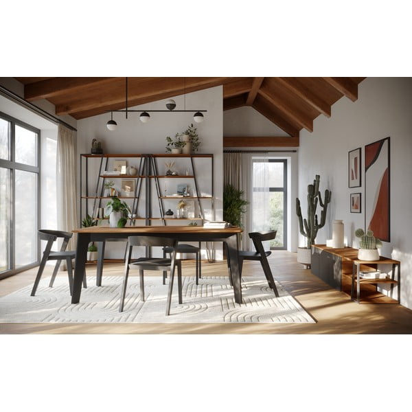 Сгъваема трапезна маса с орехов плот в естествен цвят 100x180 cm Shadow – TemaHome-image-1