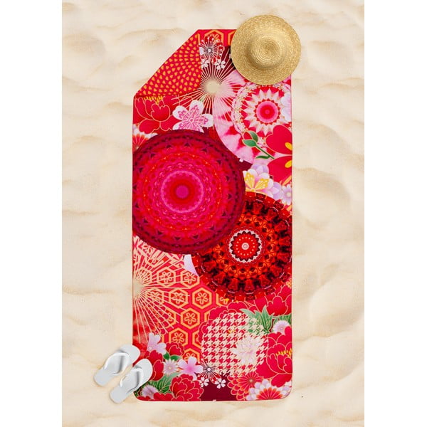 Червена бързосъхнеща плажна кърпа 50x100 cm - HIP-image-1