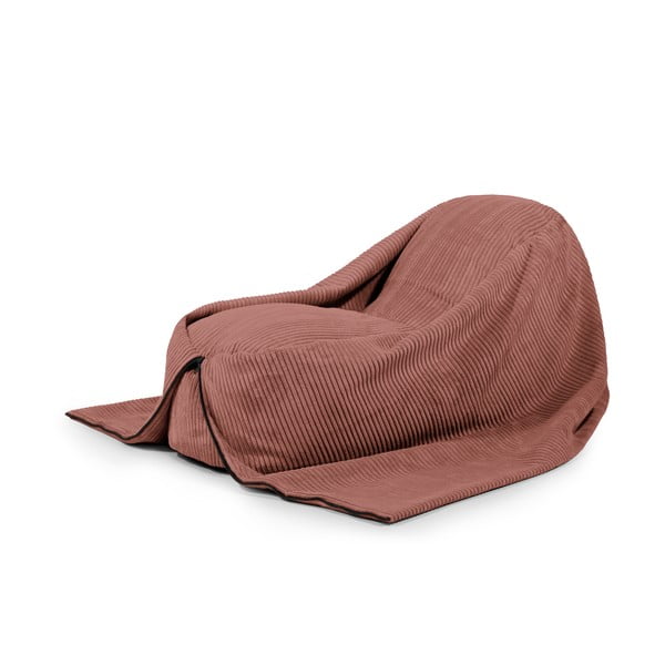 Детски пуф от рипсено кадифе в тухлен цвят Cocoon 120 – SLOWDOWN