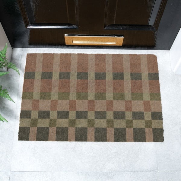 Изтривалка от кокосови влакна 40x60 cm Pink and Blue Check – Artsy Doormats-image-2