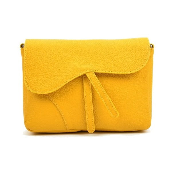Жълта кожена чанта Bruno - Carla Ferreri