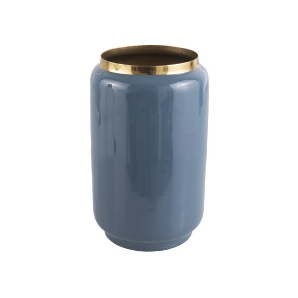 Синя ваза със златни детайли Flare, височина 22 cm - PT LIVING