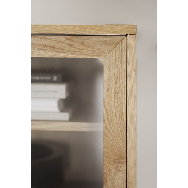 Витрина от декор от дъб  с плъзгащи се врати в естествен цвят 170x75 cm Hazelton – Rowico-image-1