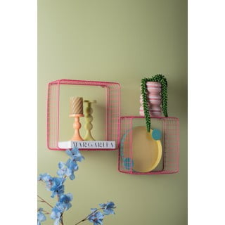 Розови стоманени стенни рафтове в комплект от 2 бр. 35 cm Reja – PT LIVING