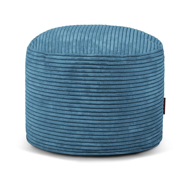 Син пуф от рипсено кадифе Mini – SLOWDOWN