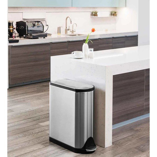 Stříbrný matný pedálový koš simplehuman Butterfly, 45 l-image-1