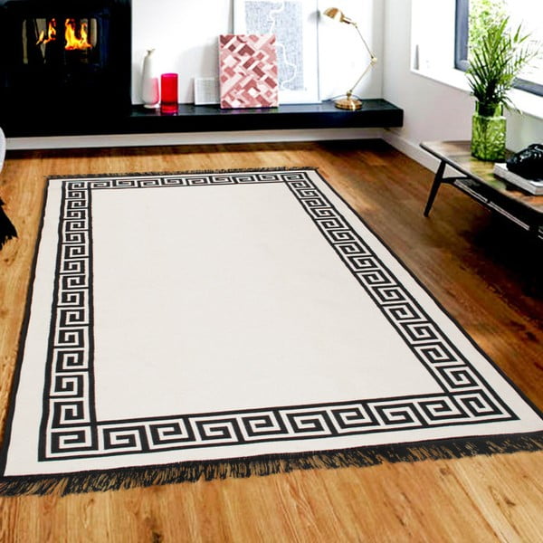 Бежов и черен двустранен килим Justed, 80 x 150 cm - Cihan Bilisim Tekstil-image-1