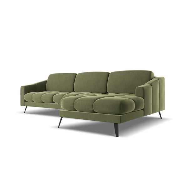 Зелен кадифен ъглов диван (десен ъгъл) Nalu – Makamii-image-4