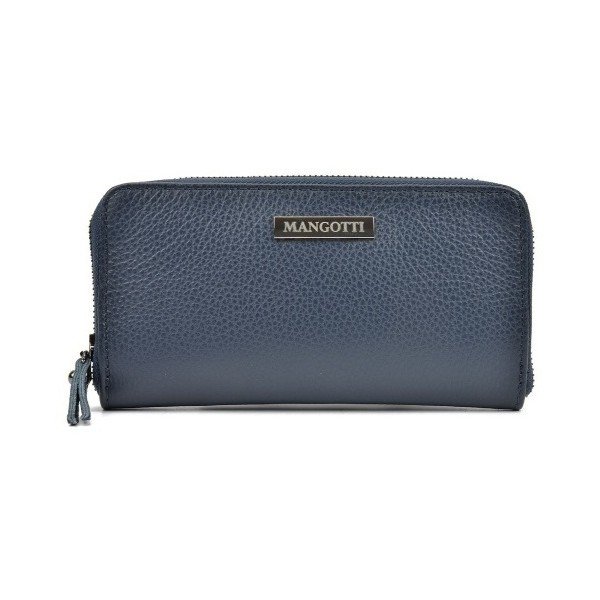Тъмносиня кожена чанта Mangotti Landallo - Mangotti Bags