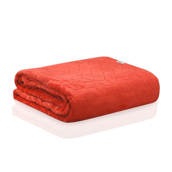 Червено одеяло от микрофибър Nessa, 240 x 220 cm - DecoKing