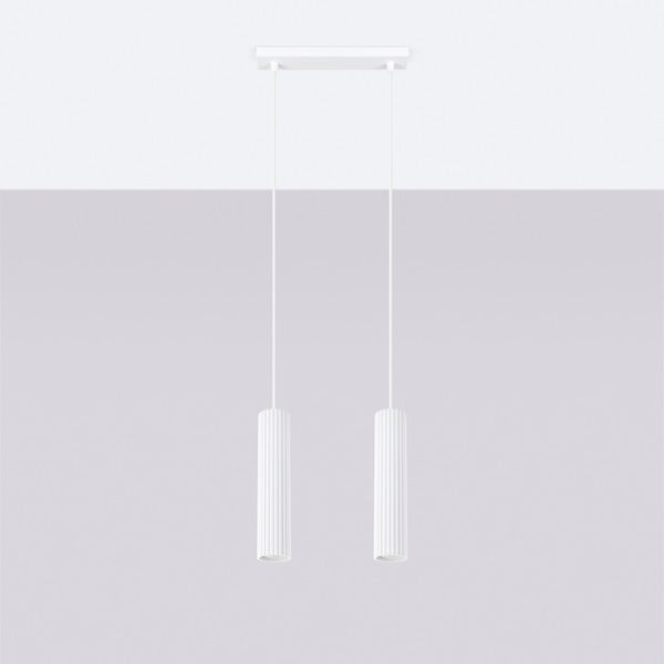 Бяло висящо осветително тяло Gleam – Sollux-image-3