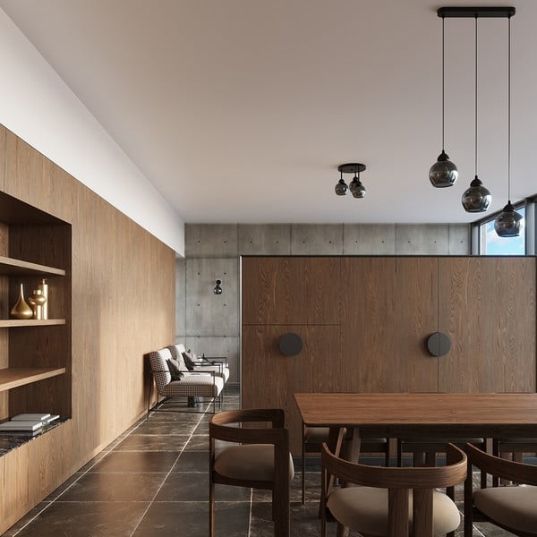 Черно висящо осветително тяло ø 15 cm Grande - Sollux-image-2