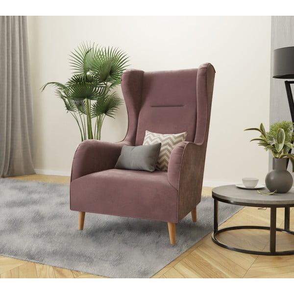 Фотьойл от розово кадифе Carole - Ropez-image-4