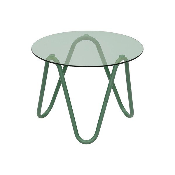 Кръгла странична масичка със стъклен плот ø 50 cm Ventana Round – Leitmotiv