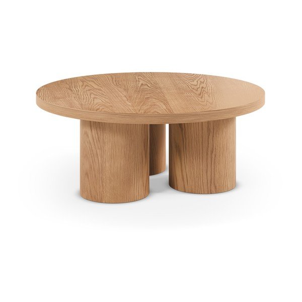 Кръгла масичка за кафе от декор от дъб  в естествен цвят ø 100 cm Arancha – MOME-image-2