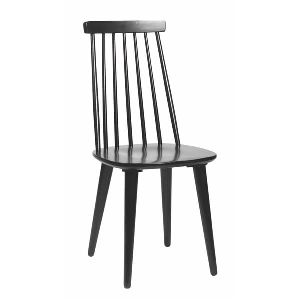 Черен трапезен стол от каучуково дърво Lotta - Rowico