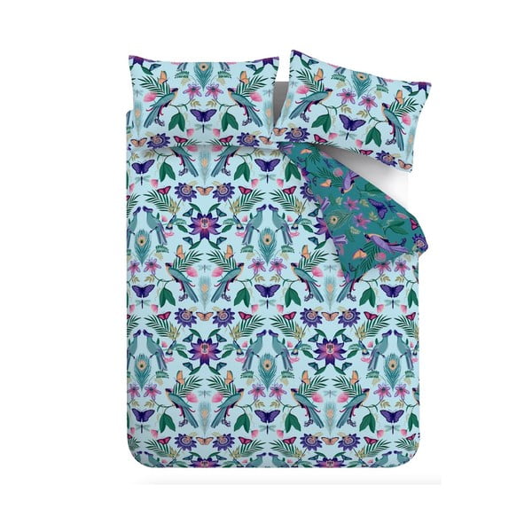 Синьо  двойно  спално бельо 200x200 cm Mya Tropical Floral – Catherine Lansfield