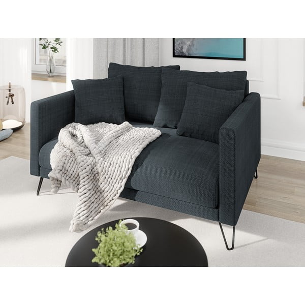 Тъмносив шенилов диван 140 cm Freya – Ropez-image-3