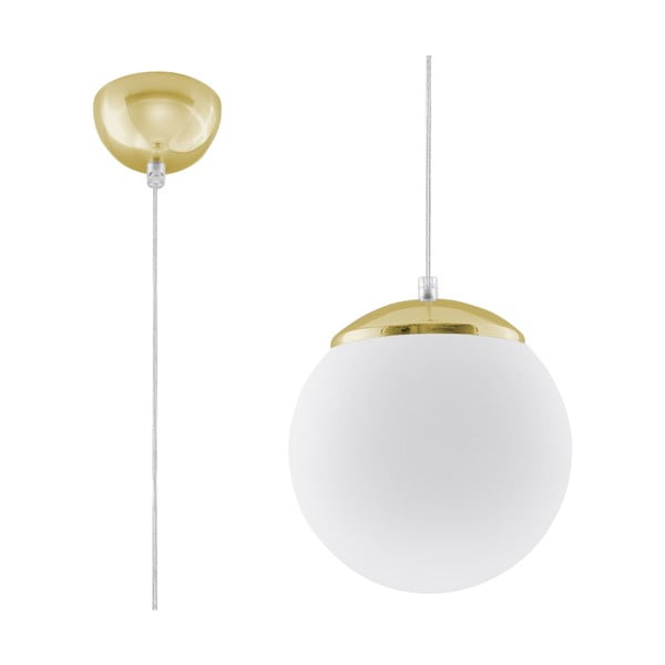 Висящо осветително тяло златно със стъклен абажур ø 20 cm Cezab – Nice Lamps