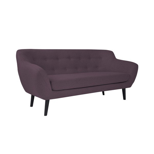 Fialová dvoumístná pohovka s hnědými nohami Mazzini Sofas Piemont-image-3
